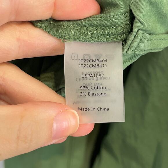 UNIVERSAL STANDARD Breezy Weekend Pants Twill Slim Straight Casual Green S 14 16 - Picture 10 of 12